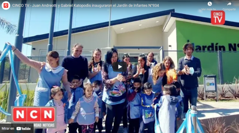 Juan Andreotti y Gabriel Katopodis inauguraron el Jardín de Infantes N°934