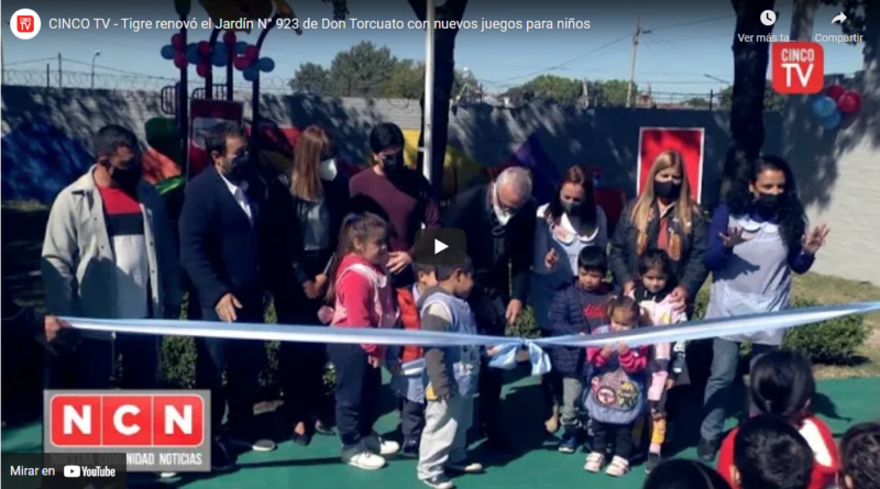 El Municipio de Tigre renovó el Jardín N° 923 de Don Torcuato con nuevos juegos para niños