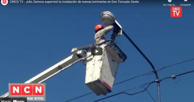 Julio Zamora supervisó la instalación de nuevas luminarias en Don Torcuato Oeste