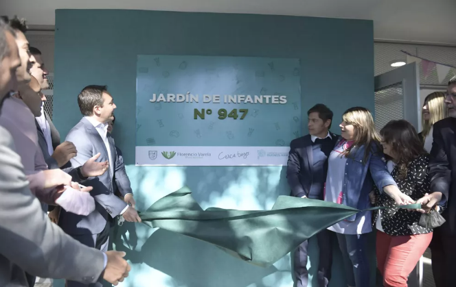 Kicillof, Sileoni y Watson inauguraron el jardín de infantes N° 947 en Florencio Varela