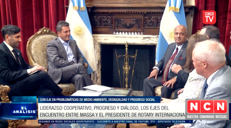 Encuentro entre Massa y el Presidente de Rotary Internacional