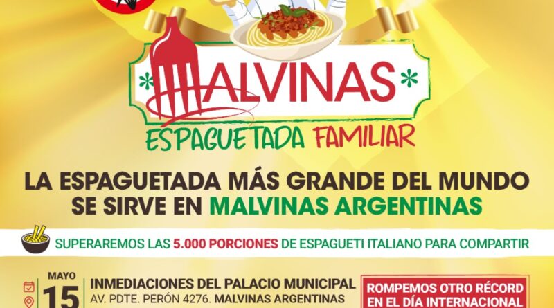 Muy pronto habrá espaguetada familiar en Malvinas Argentinas