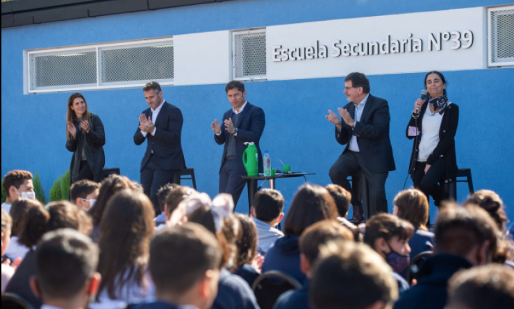 Kicillof encabezó la inauguración de la Escuela Secundaria 39 en Pilar