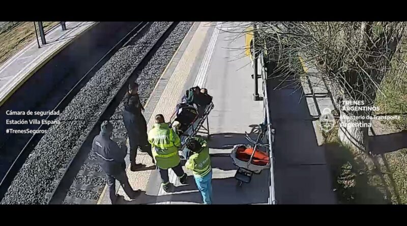 Un hombre se cayó accidentalmente del andén a zona de vías, fue visto por el Comando Trenes Seguros y asistido rápidamente. Terminó con politraumatismos varios