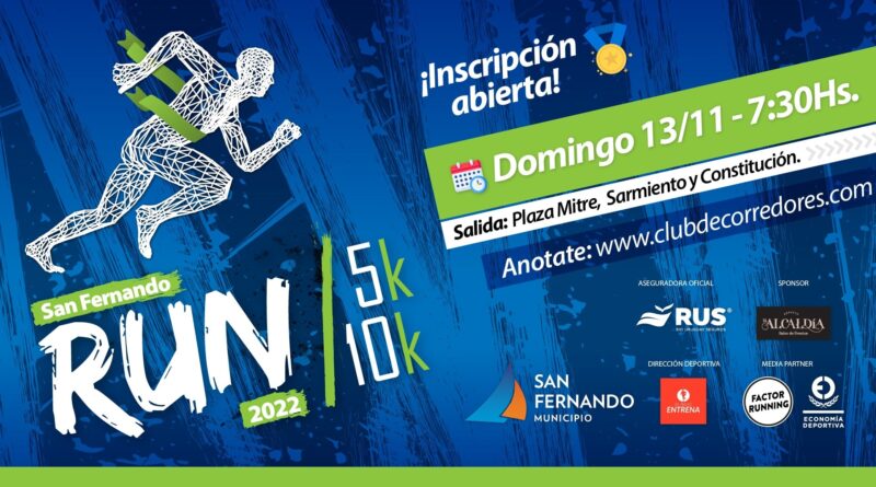 Abierta la inscripción para “San Fernando Run” 5K y 10K, organizada por el Municipio y Club de Corredores