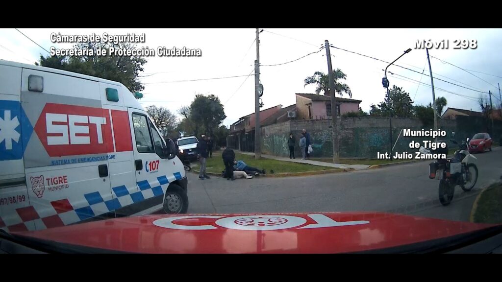 El Sistema de Protección Ciudadana de Tigre brindó rápida asistencia tras un accidente entre un auto y una moto