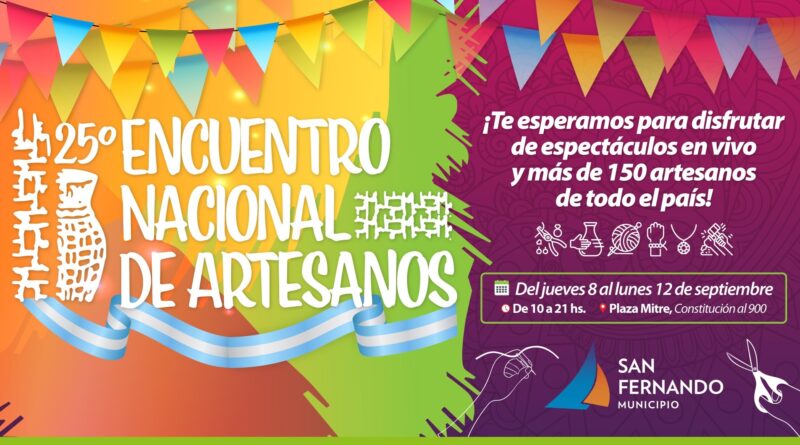 Del jueves al lunes se realizará el 25° Encuentro Nacional de Artesanos en San Fernando