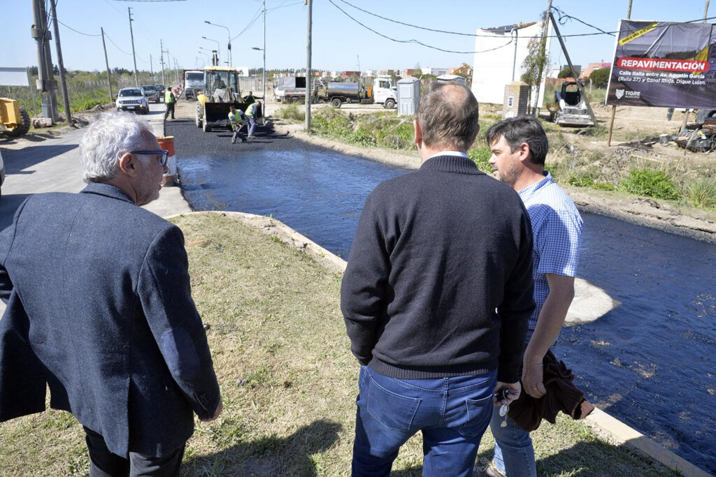En Nuevo Delta, el Municipio de Tigre continúa con las obras de asfalto sobre la Av. Italia