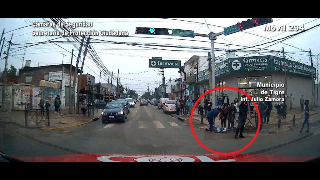 Benavídez: rápida asistencia del Sistema de Protección Ciudadana de Tigre tras un accidente entre un auto y una moto