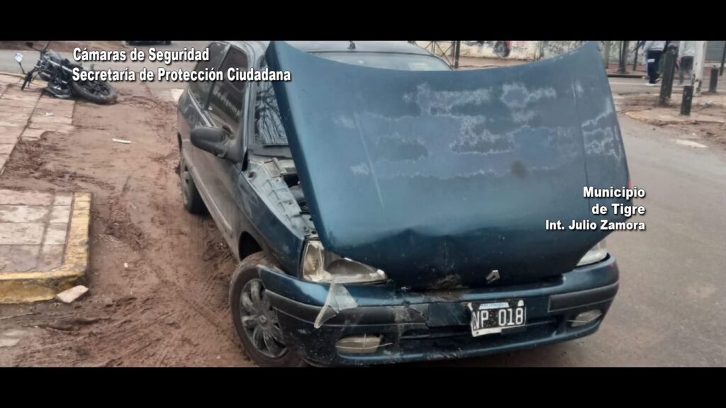 Benavídez: rápida asistencia del Sistema de Protección Ciudadana de Tigre tras un accidente entre un auto y una moto