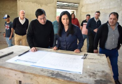 Noe Correa y Leo Nardini supervisaron el avance de obra del nuevo Jardín de Infantes N° 931, en Villa de Mayo