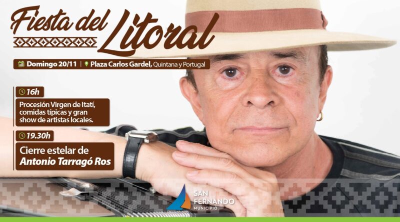Antonio Tarragó Ros cerrará este domingo la 25ª Fiesta del Litoral en San Fernando