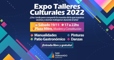 Este sábado volverá a realizarse la “Expo Talleres Culturales 2022” en San Fernando