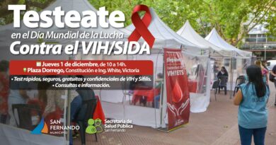 Testeos gratuitos en Victoria por el Día de la Lucha contra el VIH - SIDA