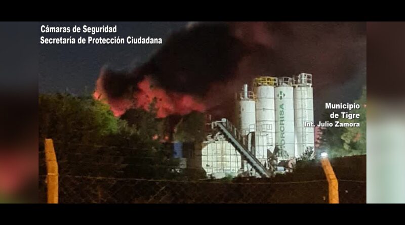 El Sistema de Protección Ciudadana de Tigre logró controlar un incendio en una fábrica de productos químicos