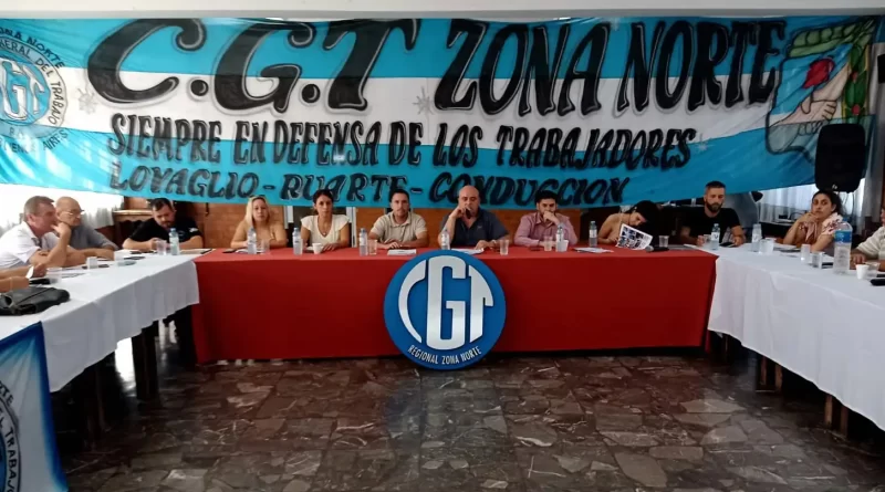 Reunión de trabajo de la CGT Zona Norte en el sindicato UECARA de Tigre