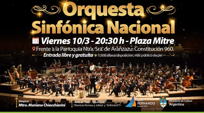El viernes, la Orquesta Sinfónica Nacional vuelve con una gran función gratuita en San Fernando