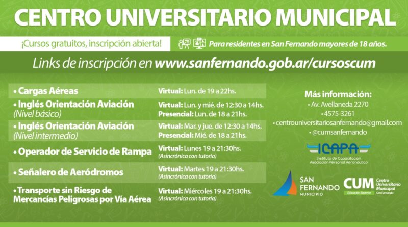 Nuevos cursos aeroportuarios en el Centro Universitario Municipal
