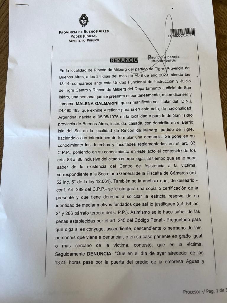 Allanamiento judicial en el Centro de Operaciones Tigre (COT),Tras un hecho denunciado por Malena Galmarini