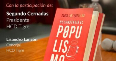 Fabio Quetglas presentará en Tigre su libro “Deconstruir El Populismo”