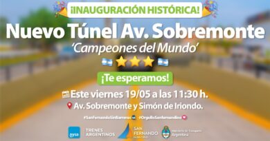 Este viernes, San Fernando inaugurará el Túnel de la Av. Sobremonte